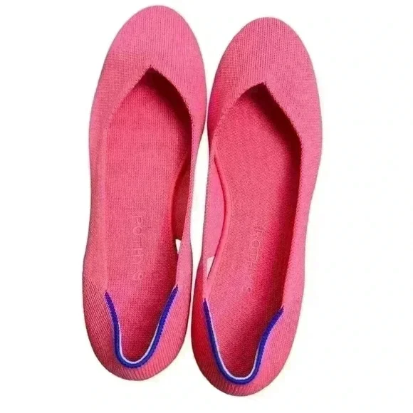 Rothys Round Toe Flats In Grapefruit RETIRED COLOR Size 9 - Picture 6 of 10